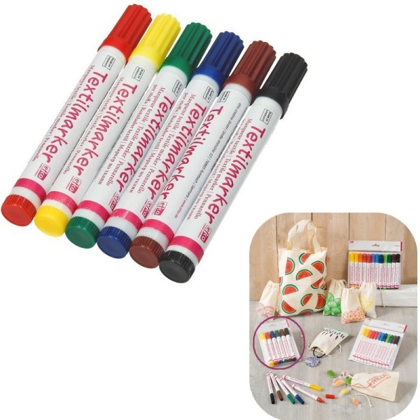 Tampon textile + 3 recharges offertes - Peintures et marqueurs pour tissus  - 10 Doigts