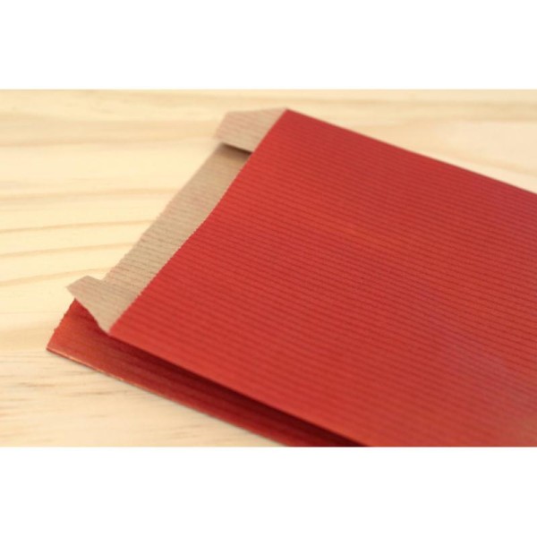 25 Pochettes kraft 12 x 19 cm rouge, Paquet cadeaux, Emballage cadeaux - Photo n°1
