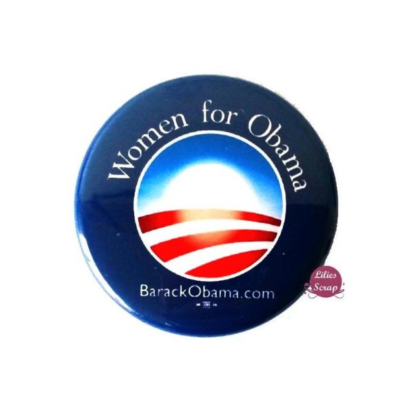 Badge Women for Obama 3,7 cm campagne présidentielle USA 2008 customisation vêtements, sacs... - Photo n°1