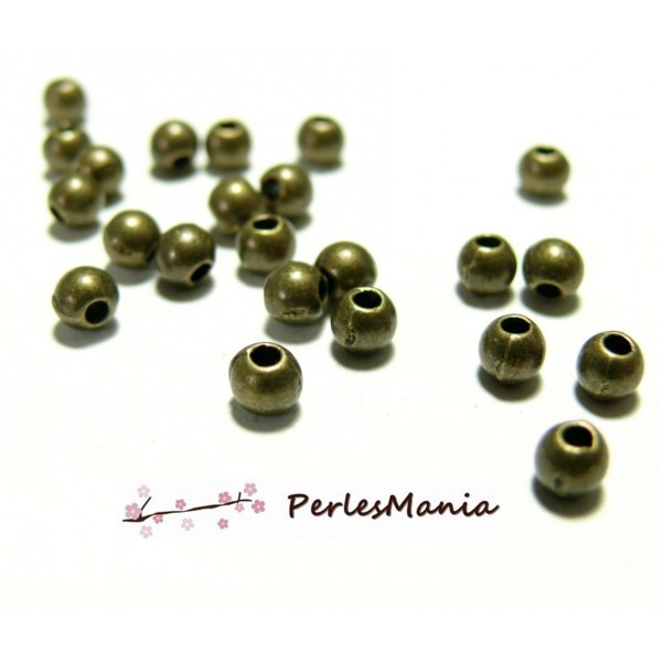 PAX 200 perles METAL intercalaires rondes lisse 6mm BRONZE ref 99 - Photo n°1
