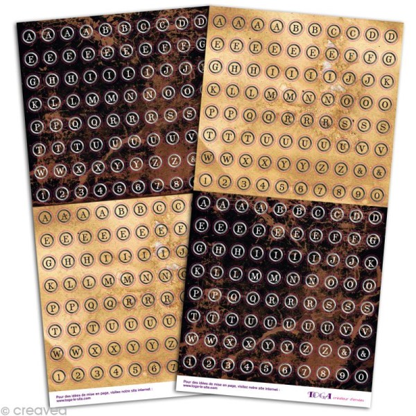 Stickers Alphabet Vintage machine à écrire x 320 - Photo n°1