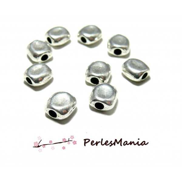PAX 50 perles intercalaire Carré BOHO metal Argent Antique S1198888 - Photo n°1