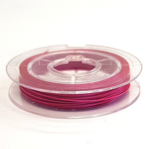 Accessoires création fil câblé 0.45 mm en bobine de 10 mètres Rose - Photo n°1