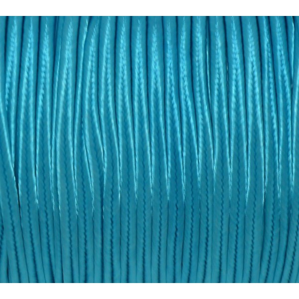 4,50m Ruban Soutache, Plat 3mm Bleu Turquoise Brillant Satiné - Photo n°1