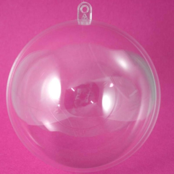 Boule plastique transparente 12 cm - Photo n°1