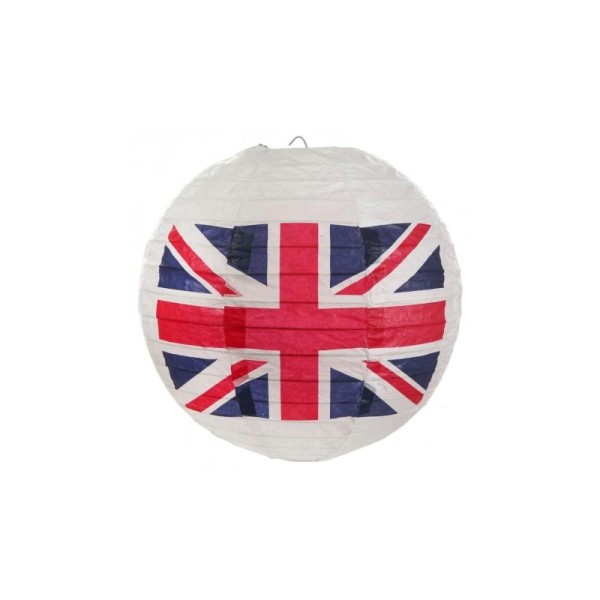 Lanternes boule papier drapeau anglais Union Jack 20 cm les 2 - Photo n°1