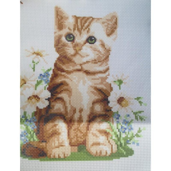 1 Kit Broderie Chat 22x20 cm - Photo n°1