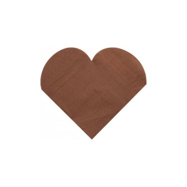 Serviettes de Table Coeur Chocolat les 20 - Photo n°1