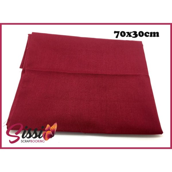 Coupon tissu rouge bordeaux 70x30cm - Photo n°1