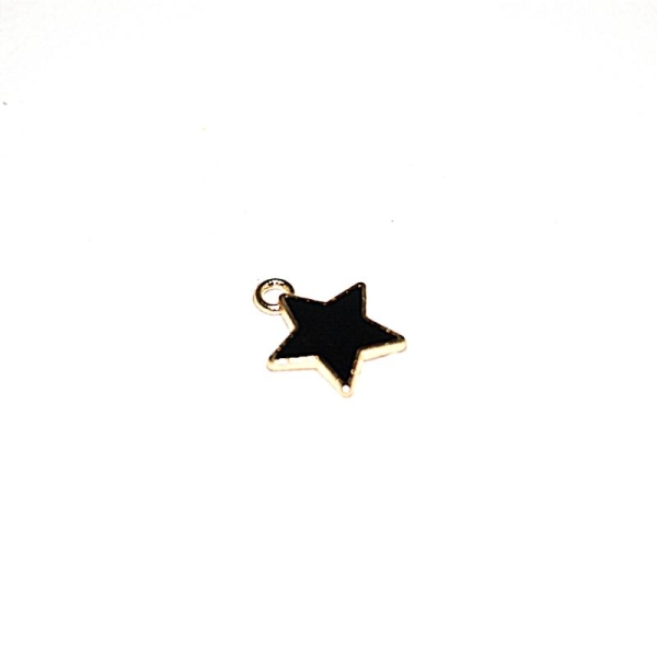 Etoile doré émaillé 14x16 mm noir - Photo n°1