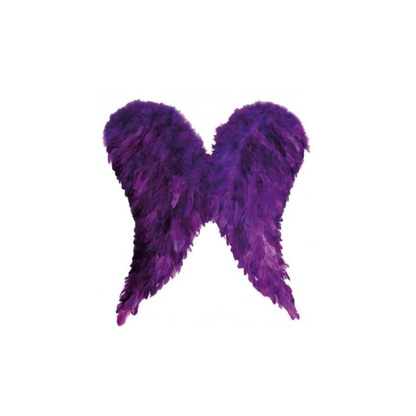 Ailes d'ange en plumes violettes adulte Taille:Unique - Photo n°1