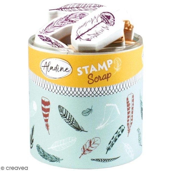 Kit de tampons Stampo Scrap - Plumes - 33 pcs - Photo n°1