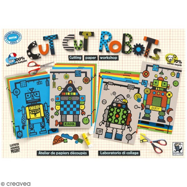 Kit découpage et collage - Cut Cut Robots - Photo n°1