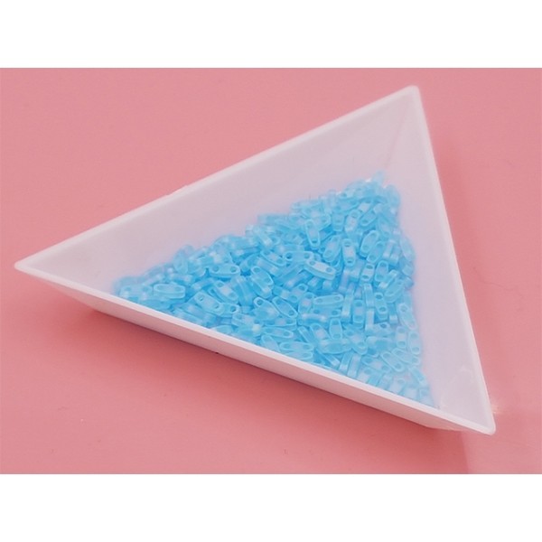 5 Grammes De Perles Miyuki Quarter Tila Beads Qtl-0148fr Matted Light Blue Ab - Photo n°1