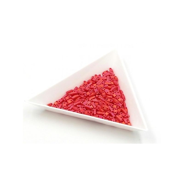 5 Grammes De Perles Miyuki Quarter Tila Beads Qtl-0408fr Opaque Dark Red Matted Ab - Photo n°1
