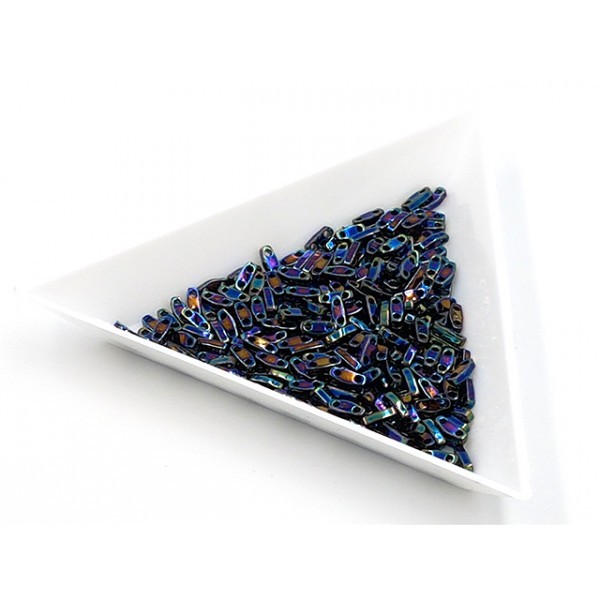 5 Grammes De Perles Miyuki Quarter Tila Beads Qtl-0455 Metallic Variegated Blue Iris - Photo n°1