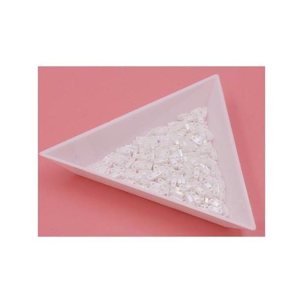 5 Grammes De Perles Miyuki Quarter Tila Beads Qtl-0471 White Pearl Ab - Photo n°1