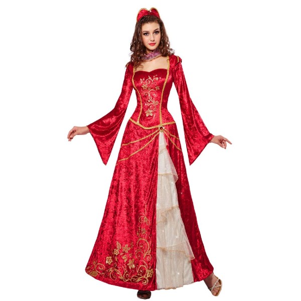 Costume velours rouge princesse médiévale - 40/44 - Photo n°1