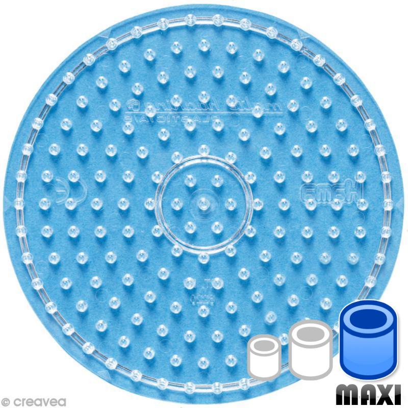 Plaque pour perles Hama Maxi - Rond Transparent 15,5 x 15,5 cm