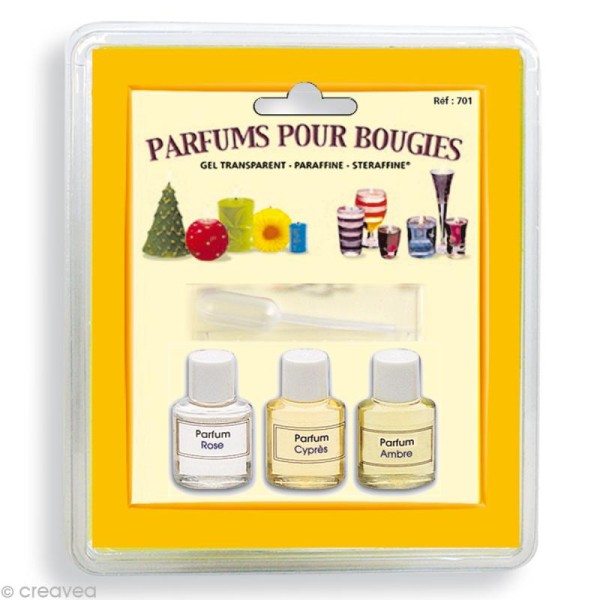 Parfums pour bougies Gel Transparent, Paraffine, Steraffine x 3 - Photo n°1