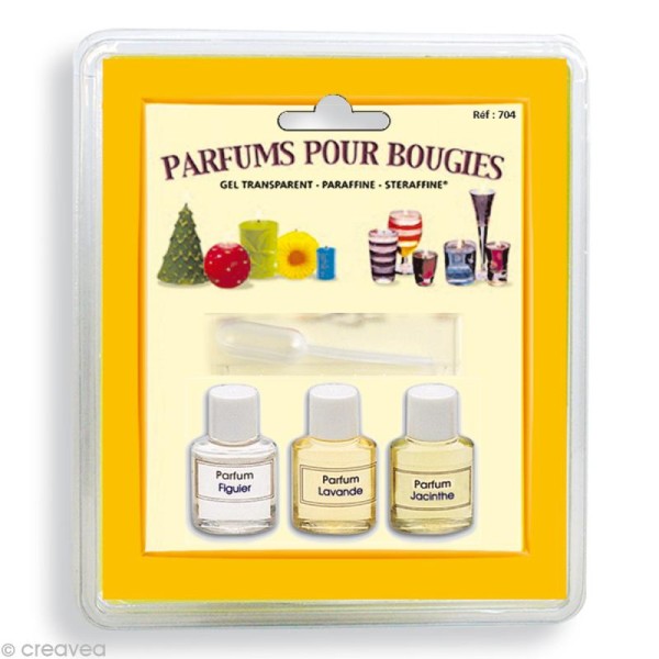 Parfums pour bougies Gel Transparent, Paraffine, Steraffine x 3 - Jacinthe, Figuier, Lavande - Photo n°1