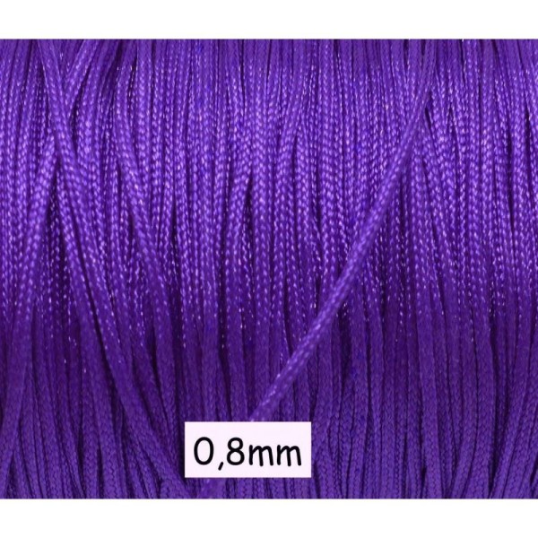 10m Fil De Jade 0,8mm De Couleur Violet - Idéal Noeud Coulissant - Wrap - Shamballa - Photo n°1