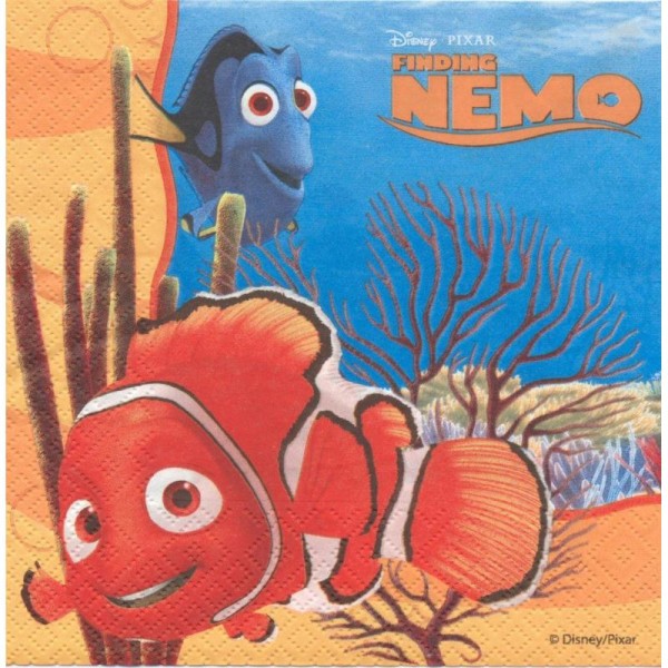 4 Serviettes en papier Nemo Format Lunch - Photo n°1
