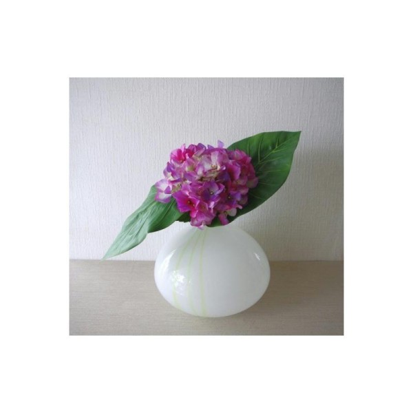 Vase verre blanc marbré boule 28cm - Photo n°1