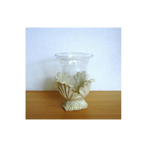 Vase photophore céramique et verre16cm - Photo n°1