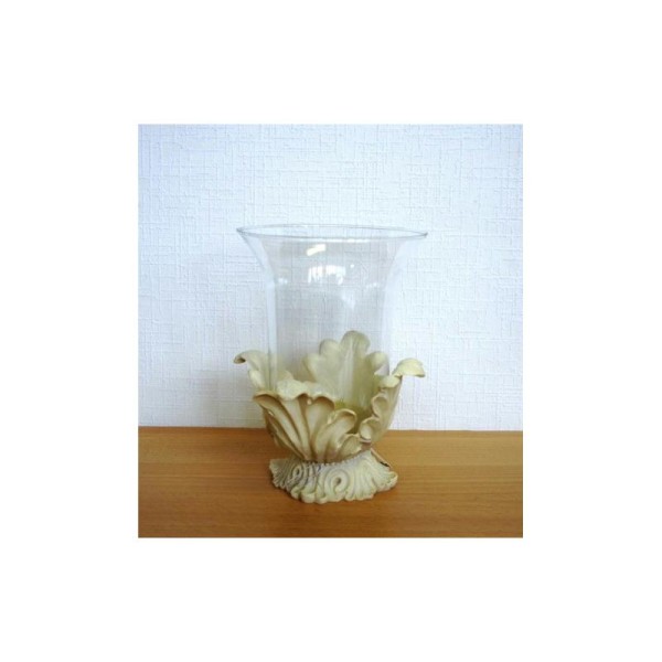 Vase photophore céramique et verre 20cm - Photo n°1