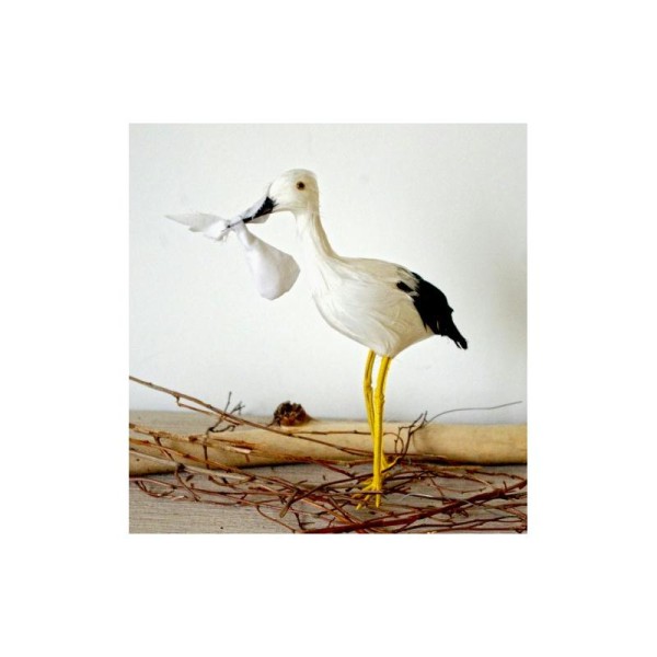 Oiseau Cigogne artificielle de décoration - Photo n°1