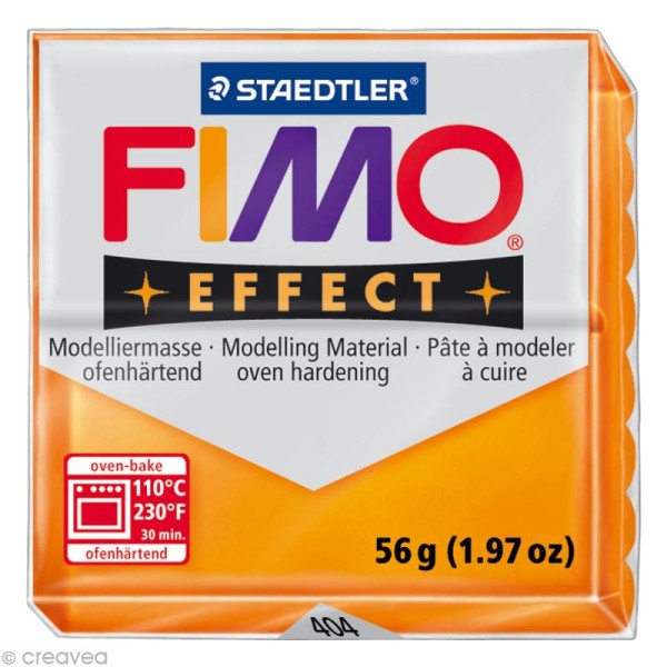 Fimo Effect Orange Transparent 404 - 56 gr - Photo n°1