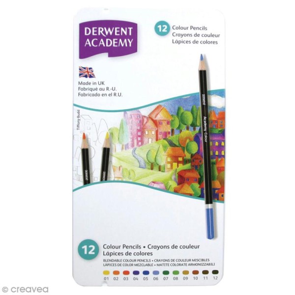 Boîte de crayons de couleur - Derwent Academy - 12 pcs - Photo n°1