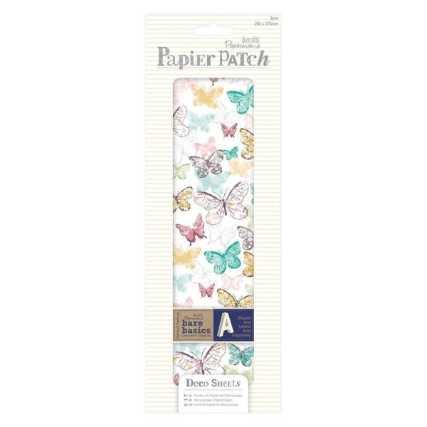 Papier Patch - Papillons multicolores - Butterflies - Docrafts - Photo n°1