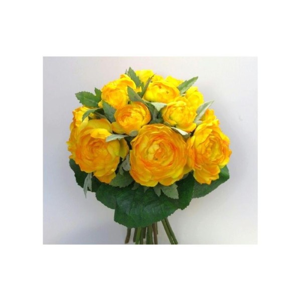 Bouquet fleurs artificielles Renoncules fleurs jaunes - Photo n°1