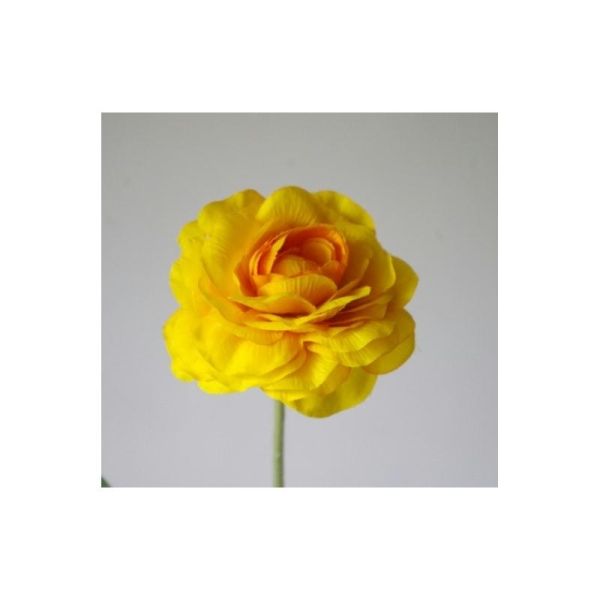 Renoncule artificielle H59cm jaune fleur Ø9cm - Photo n°1