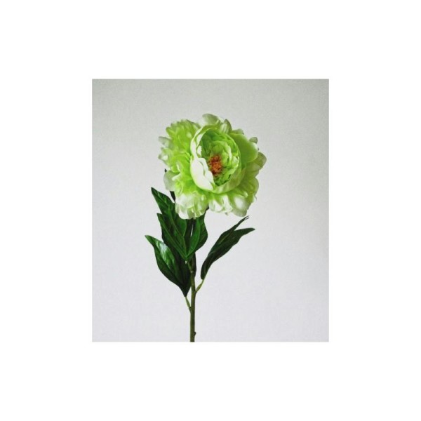Pivoine artificielle H70cm vert anis fleur Ø14cm - Photo n°1