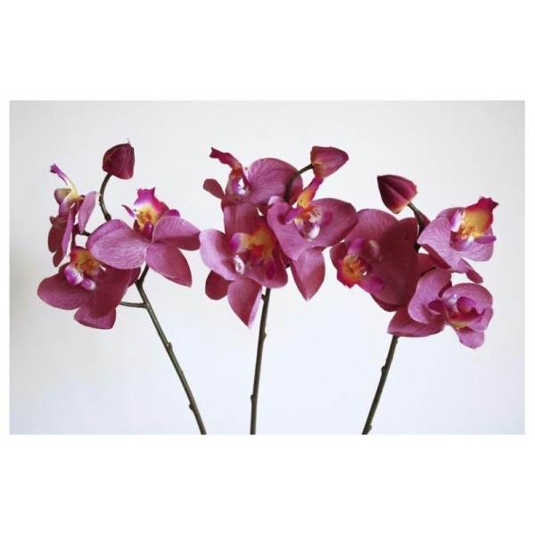 Orchidées artificielles H33cm vieux rose bouquet 3 tiges - Photo n°1