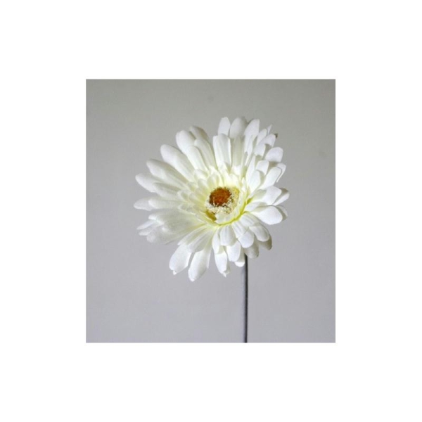 Gerbera artificielle H56cm blanc fleur Ø11cm - Photo n°1