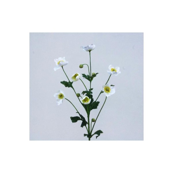 Anémones artificielles H65cm blanc 7 fleurs Ø 3.5 à 6cm - Photo n°1