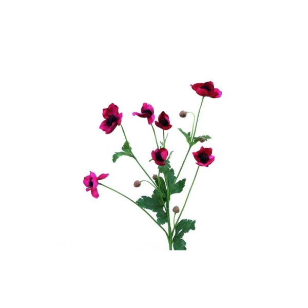 Anémones artificielles H65cm roses 7 fleurs Ø 3.5 à 6cm - Photo n°1