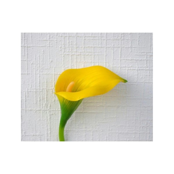 Arum artificiel H53cm jaune Calla fleur 9cm - Photo n°1