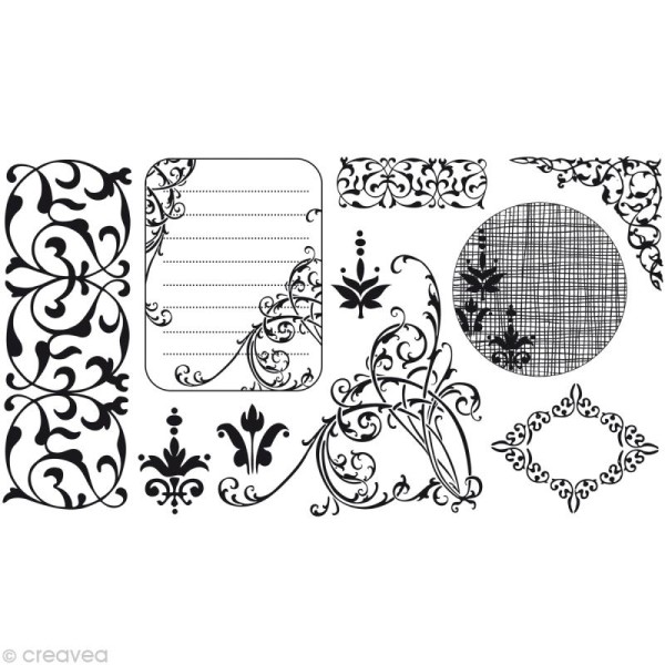 Tampon Arabesques Clear Stamps x 10 - Photo n°1
