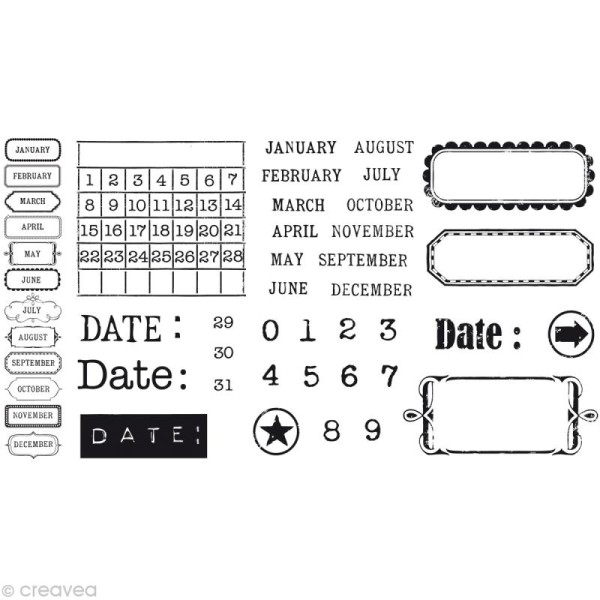 Tampon Calendrier Clear Stamps x 35 - Photo n°1