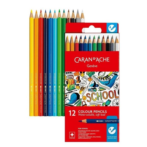 Crayons de couleur aquarellables - Etui de 12 - Photo n°1