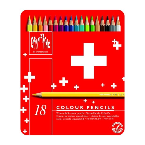 Crayons de couleur aquarellables - Boîte de 18 - Photo n°1