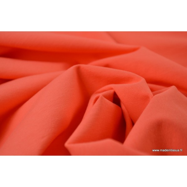 Tissu JERSEY coton élasthanne corail x1m - Photo n°3