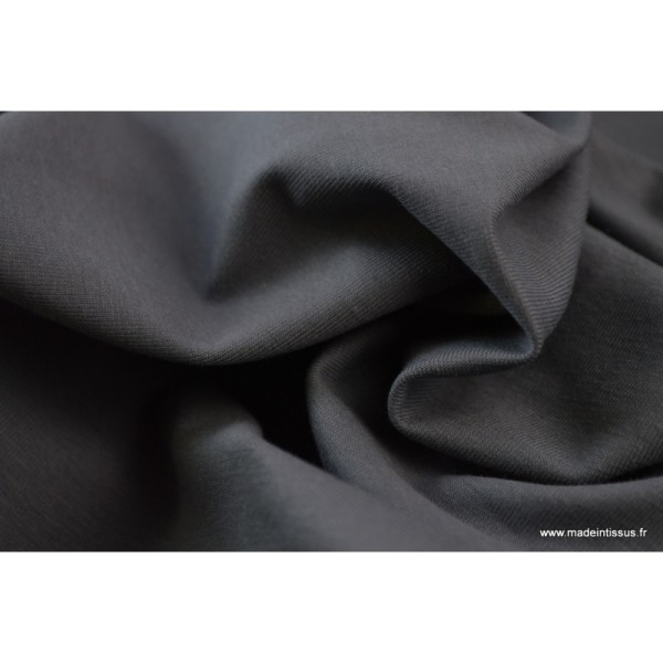 Tissu JERSEY coton élasthanne gris x1m - Photo n°4
