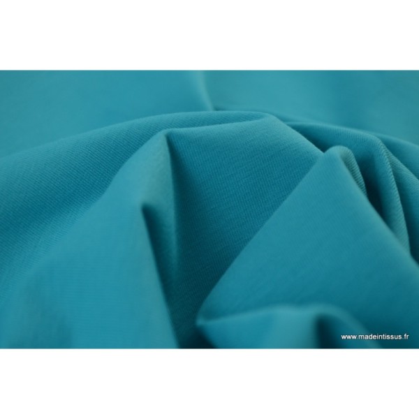 Tissu JERSEY coton élasthanne turquoise  x1m - Photo n°4