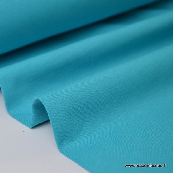 Tissu JERSEY coton élasthanne turquoise  x1m - Photo n°1